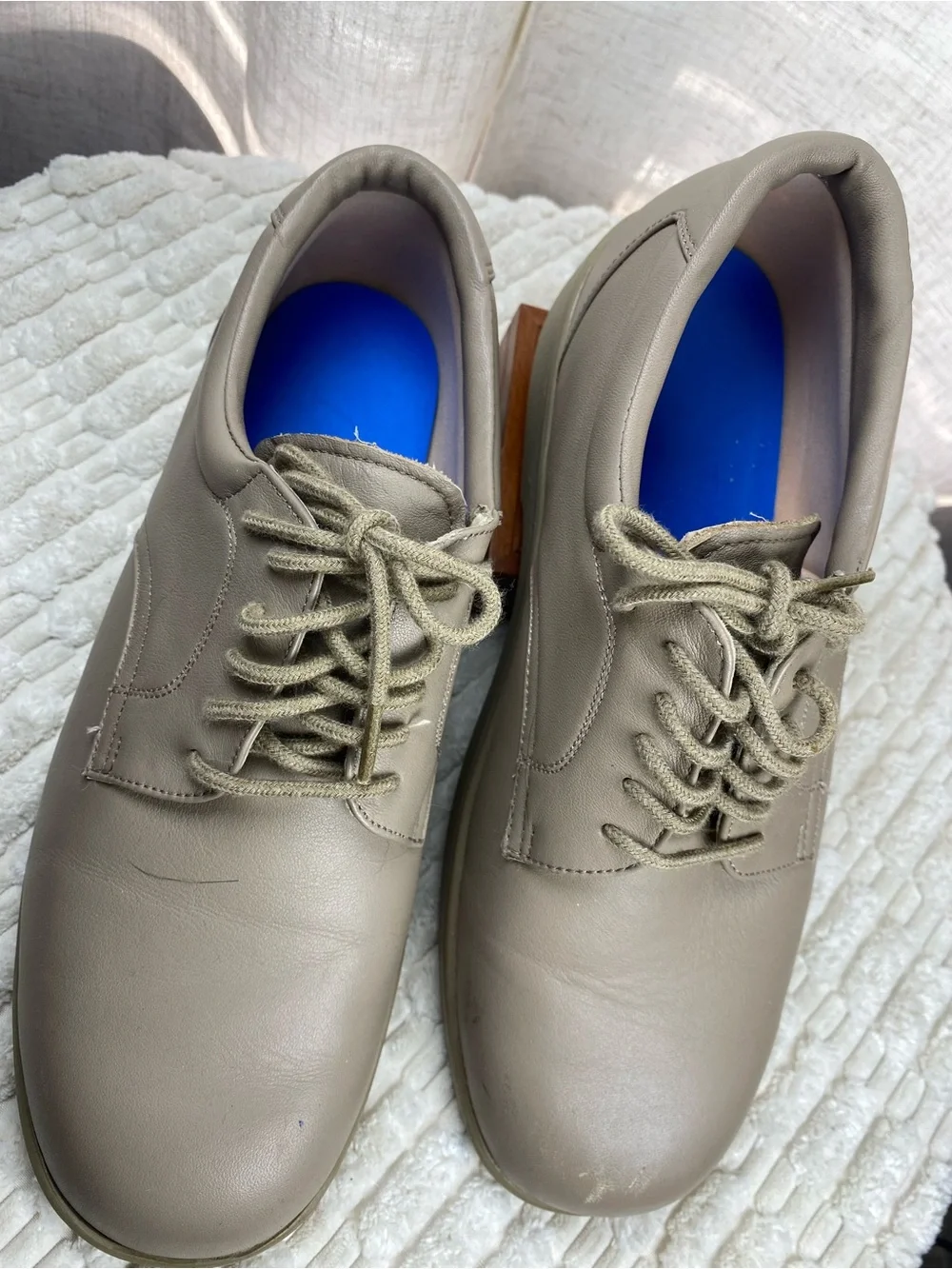 Apex Taupe Lace-Up Oxford Shoes